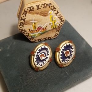 New! C. Stein 80s enamel earrings.